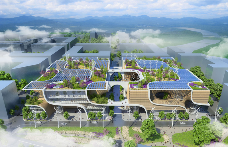 Illustration for article titled This Futuristic Megamall Wants to Make Shopping Eco-Friendly